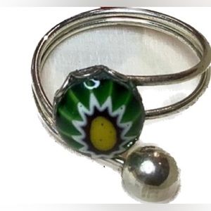 NEW Vintage cocktail ring Millefiori Adjustable